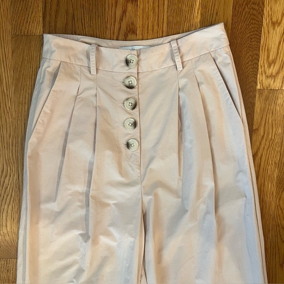 L’ACADEMIE REVOLVE Delphine Pant Blush Wide Leg Crop Khaki Women’s Size Small - Picture 5 of 16